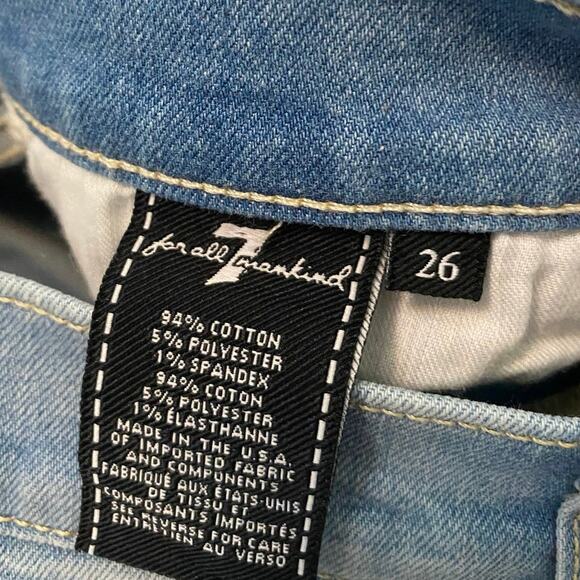 NWOT 7 For all Mankind light wash Skinny Ankle Embroidered jeans size 26 - Picture 7 of 7